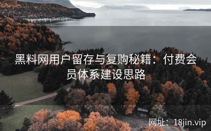 黑料网用户留存与复购秘籍：付费会员体系建设思路