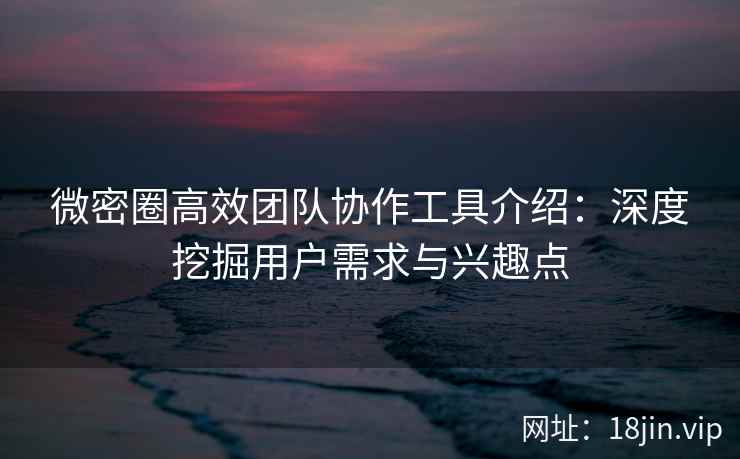 微密圈高效团队协作工具介绍：深度挖掘用户需求与兴趣点