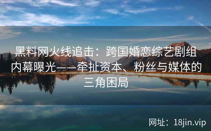 黑料网火线追击：跨国婚恋综艺剧组内幕曝光——牵扯资本、粉丝与媒体的三角困局