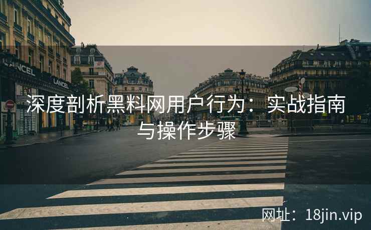 深度剖析黑料网用户行为：实战指南与操作步骤