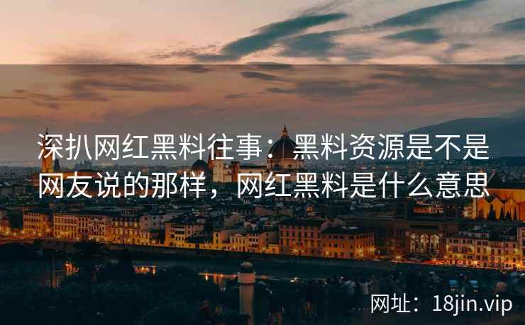 深扒网红黑料往事：黑料资源是不是网友说的那样，网红黑料是什么意思