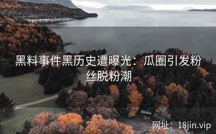 黑料事件黑历史遭曝光:瓜圈引发粉丝脱粉潮